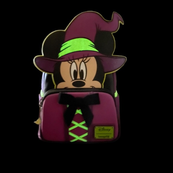 Loungefly Disney Wickedly Cute Witch Minnie Cosplay Gitd Mini Backpack - Picture 2 of 10